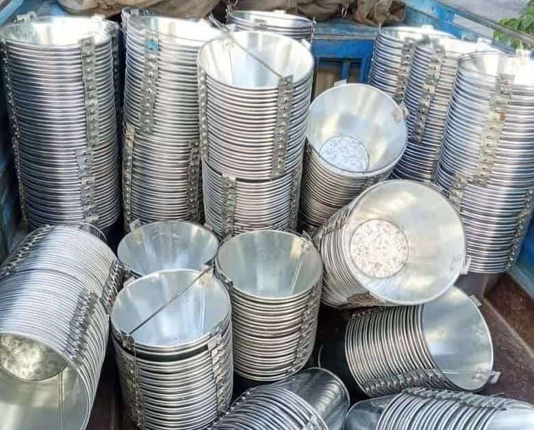 سطل فلزی دو تکه براق